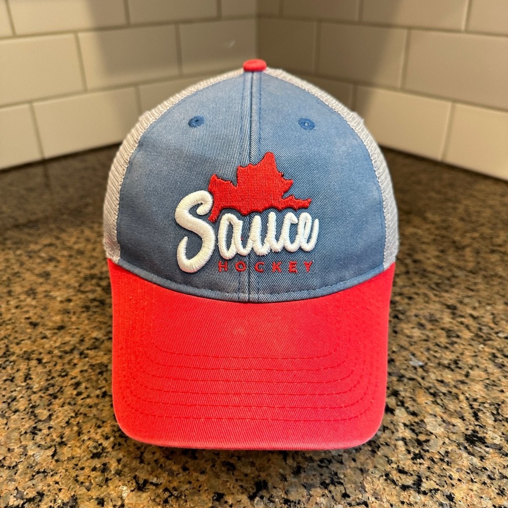 Sauce Hockey Trucker Hat Men's Snapback Blue Red Grey Virginia Hockey VA